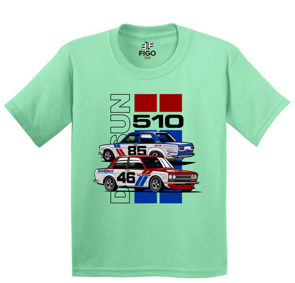 Figo Kids -Mint Green Datsun Car T-Shirt