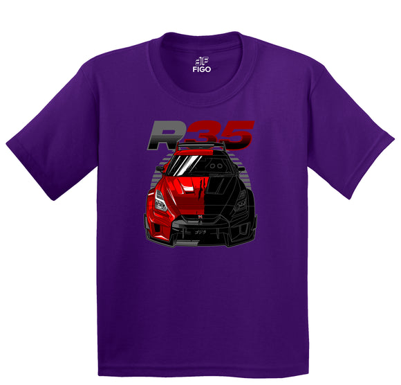 Figo Kids - Purple R35 Car T-Shirt