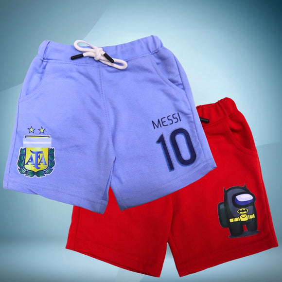 Figo - Pack of 2 Big Length Shorts - Messi & Among Us