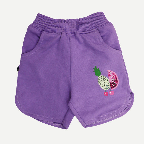 Figo - Light Purple Girls Pineapple Print Short