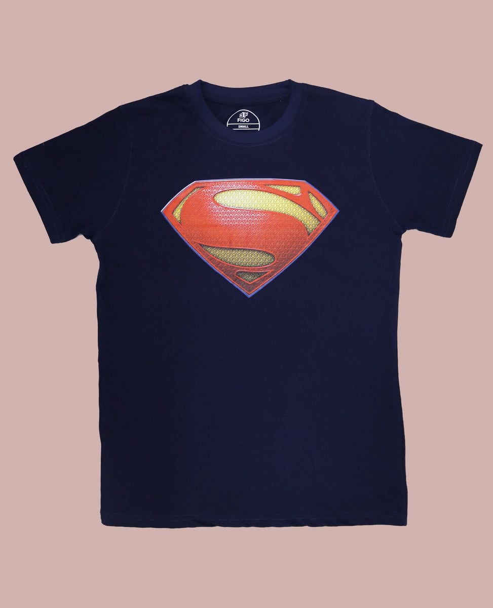 Figo Men Navy Blue Superman T Shirt