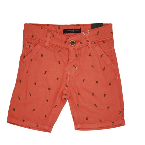 T&T - Red Printed Cotton Short