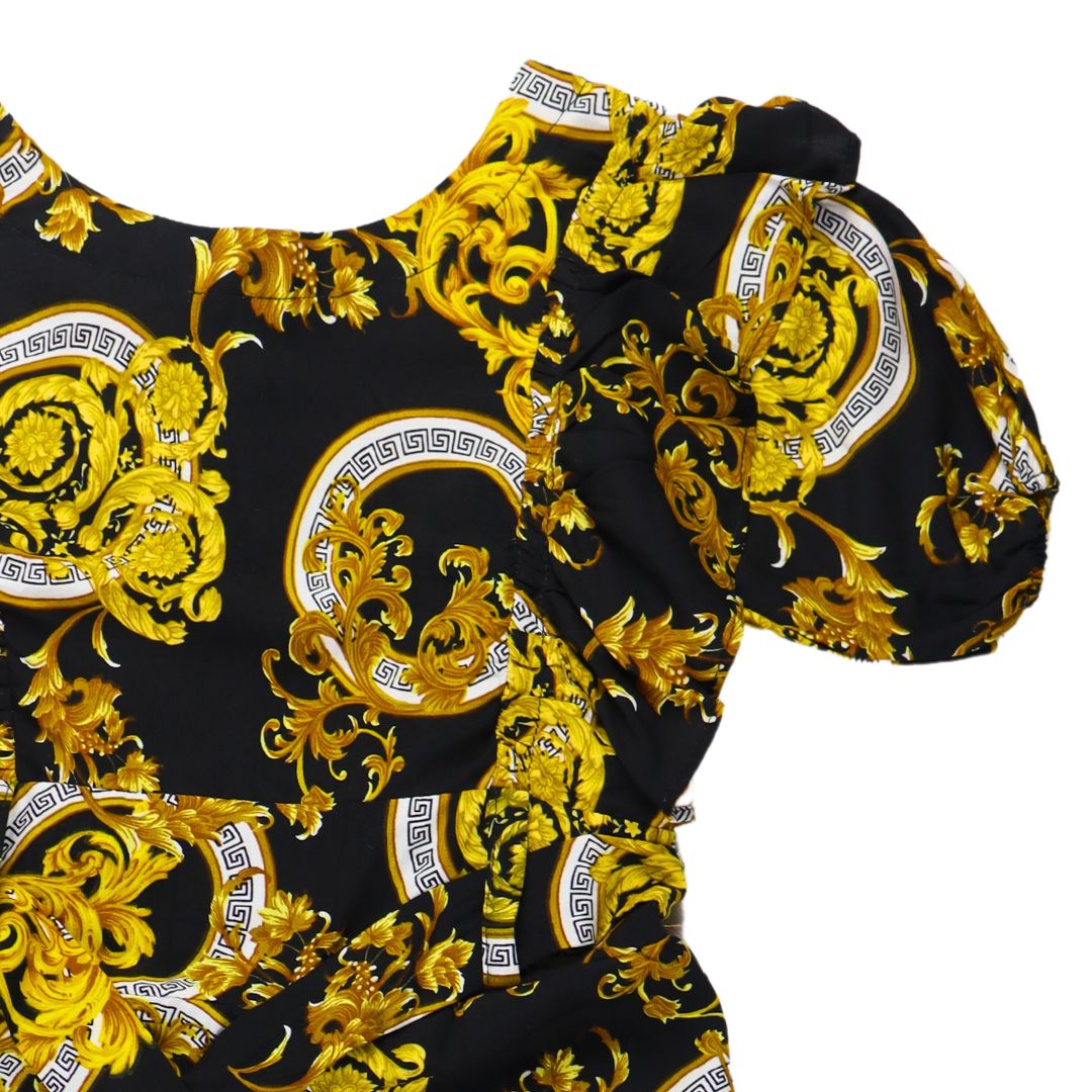 Figo - Black Luxury Print Butterfly Pattern Jumpsuit