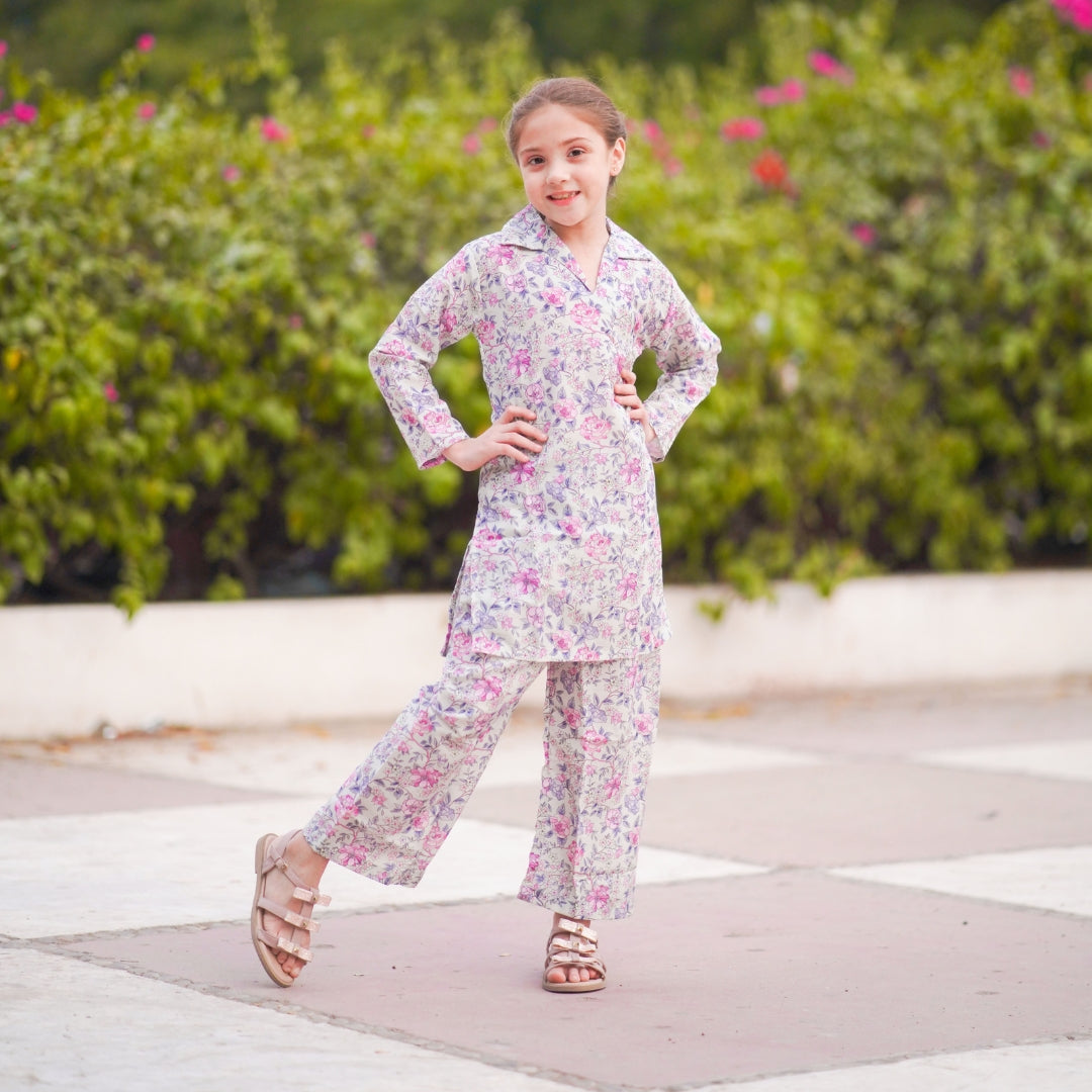 Figo - Light Green Floral Print Co-Ord Set