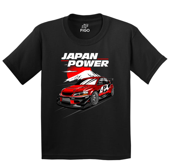 Figo Kids - Black Japan Power Car T-Shirt