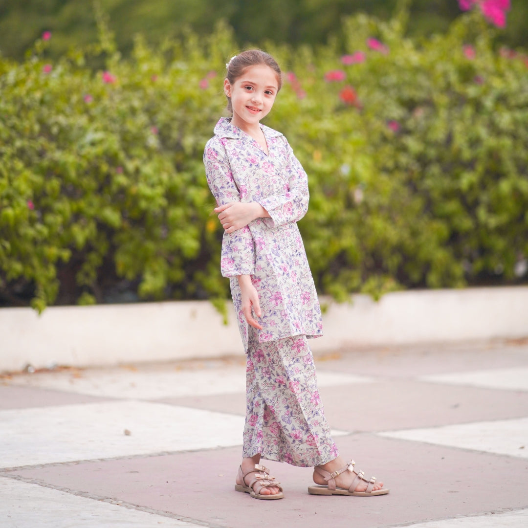 Figo - Light Green Floral Print Co-Ord Set