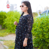 Figo - Black Daisy Floral Tunic Maxi