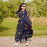 Figo - Navy Floral Smokey Maxi