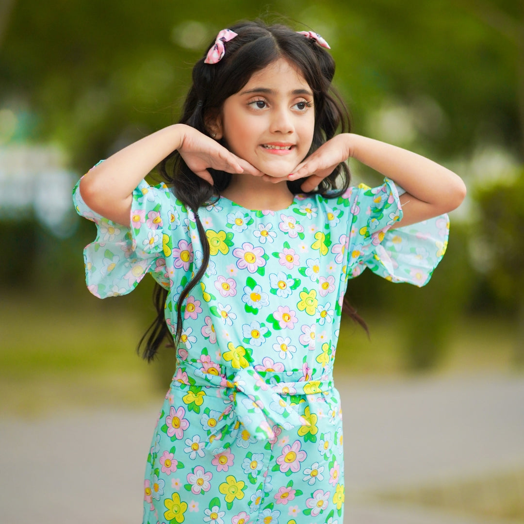 Figo - Mint Green Playful Jumpsuit (Swiss Fabric)