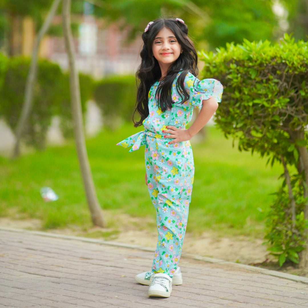 Figo - Mint Green Playful Jumpsuit (Swiss Fabric)