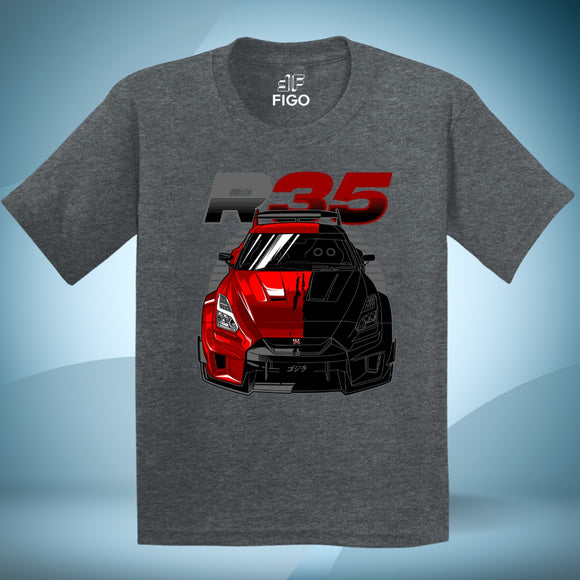 Figo Kids - Grey R35 Car T-Shirt