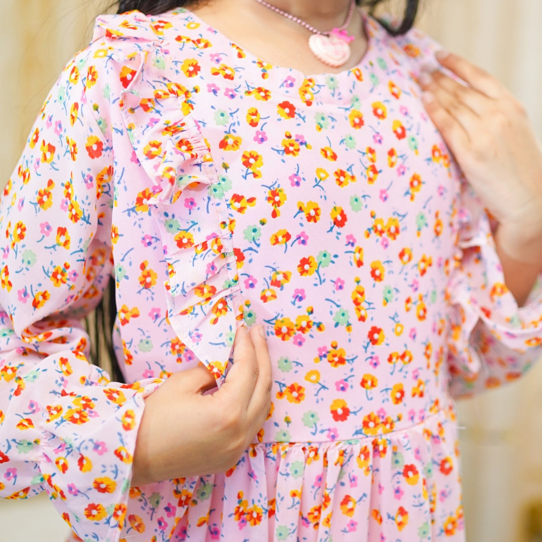 Figo - Pink Floral Tunic Maxi