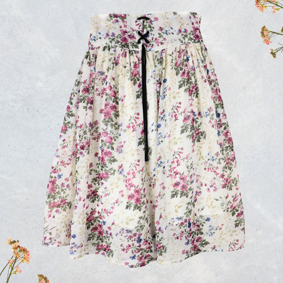 Figo - Off White Floral Skirt