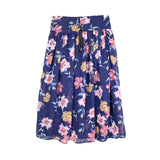 Figo - Navy Multi Floral Skirt