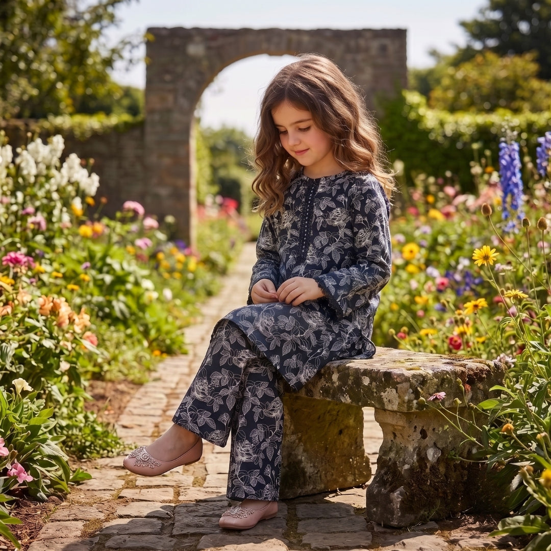 Figo - Black Orchid Co-Ord Set (Lawn)