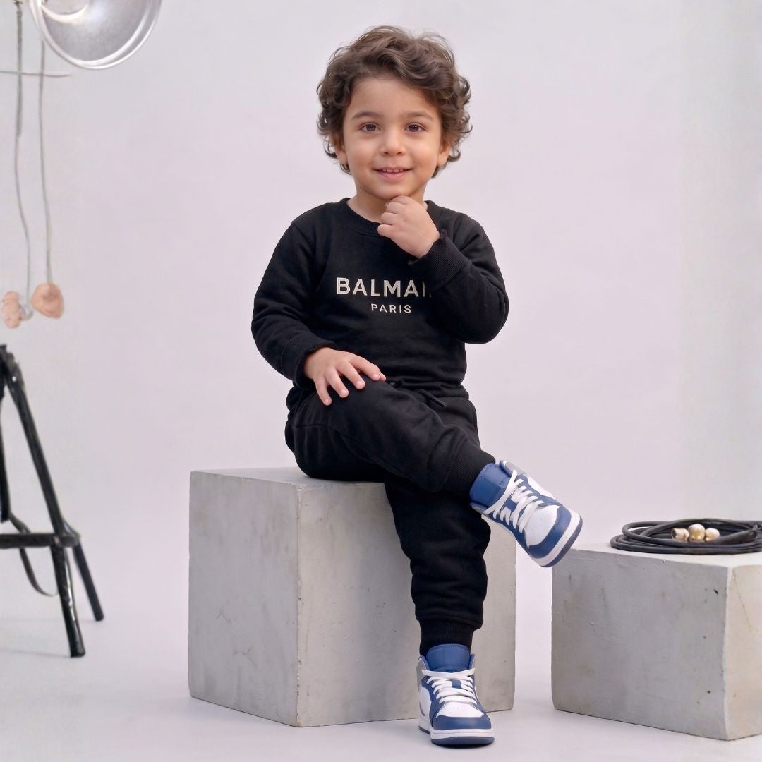 Figo - Black Paris Embossed Track Suit
