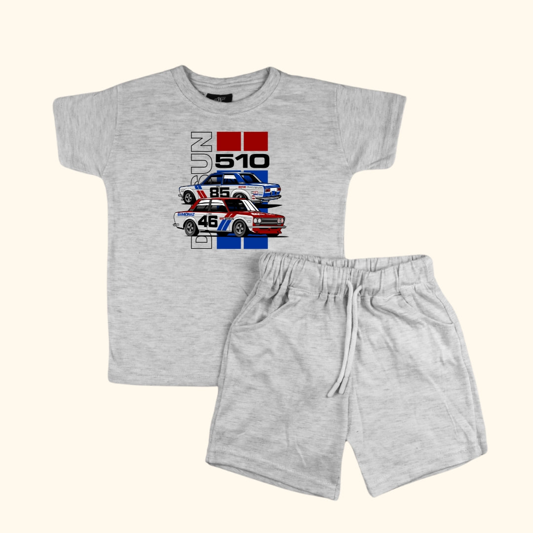 Figo -  Heather Grey Datsun T-Shirt/Short Set