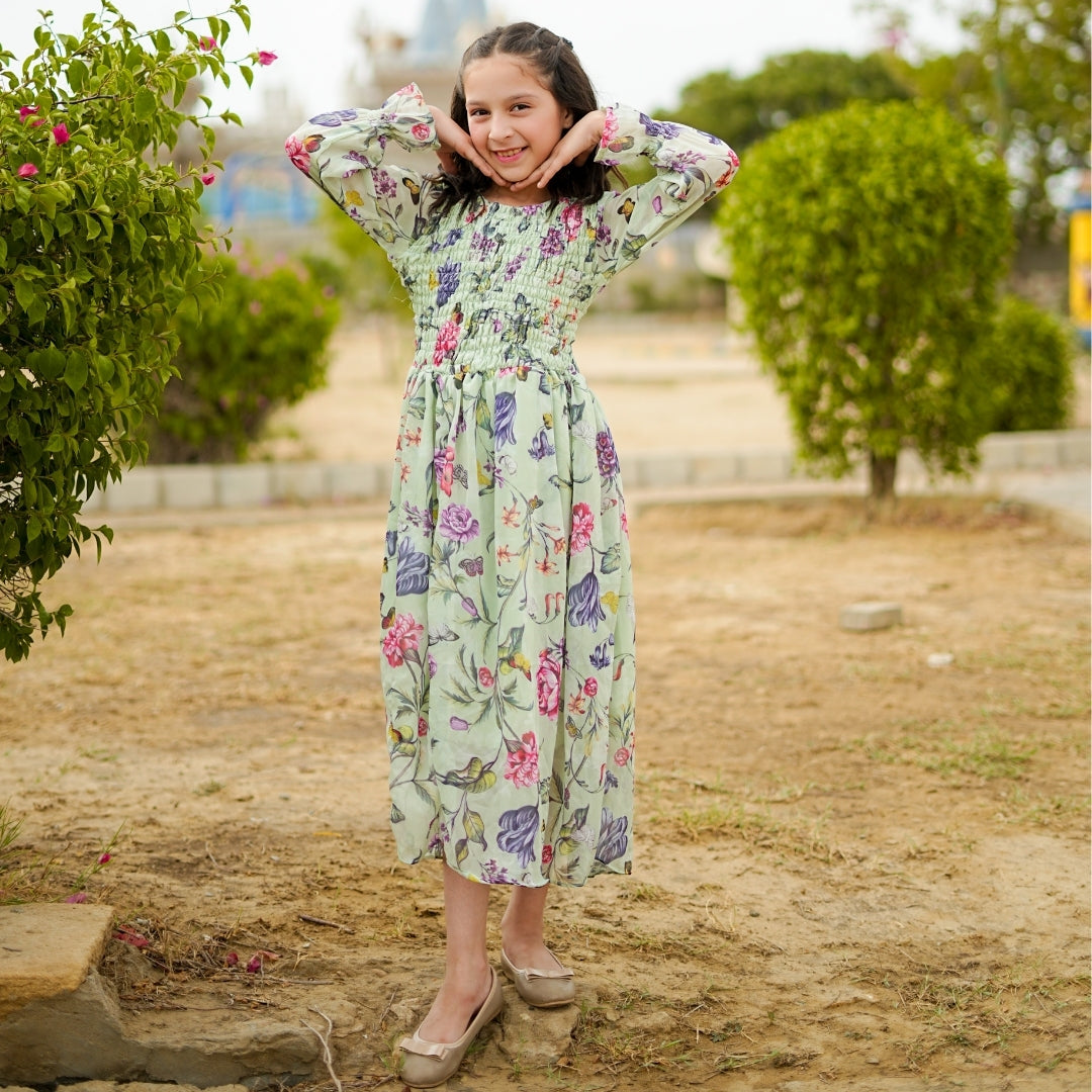 Figo - Elegant Green Smokey Maxi