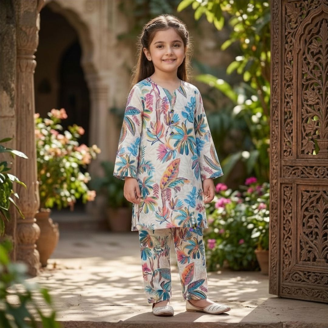 Figo - Tropical Bliss Co-Ord Set (Lawn)
