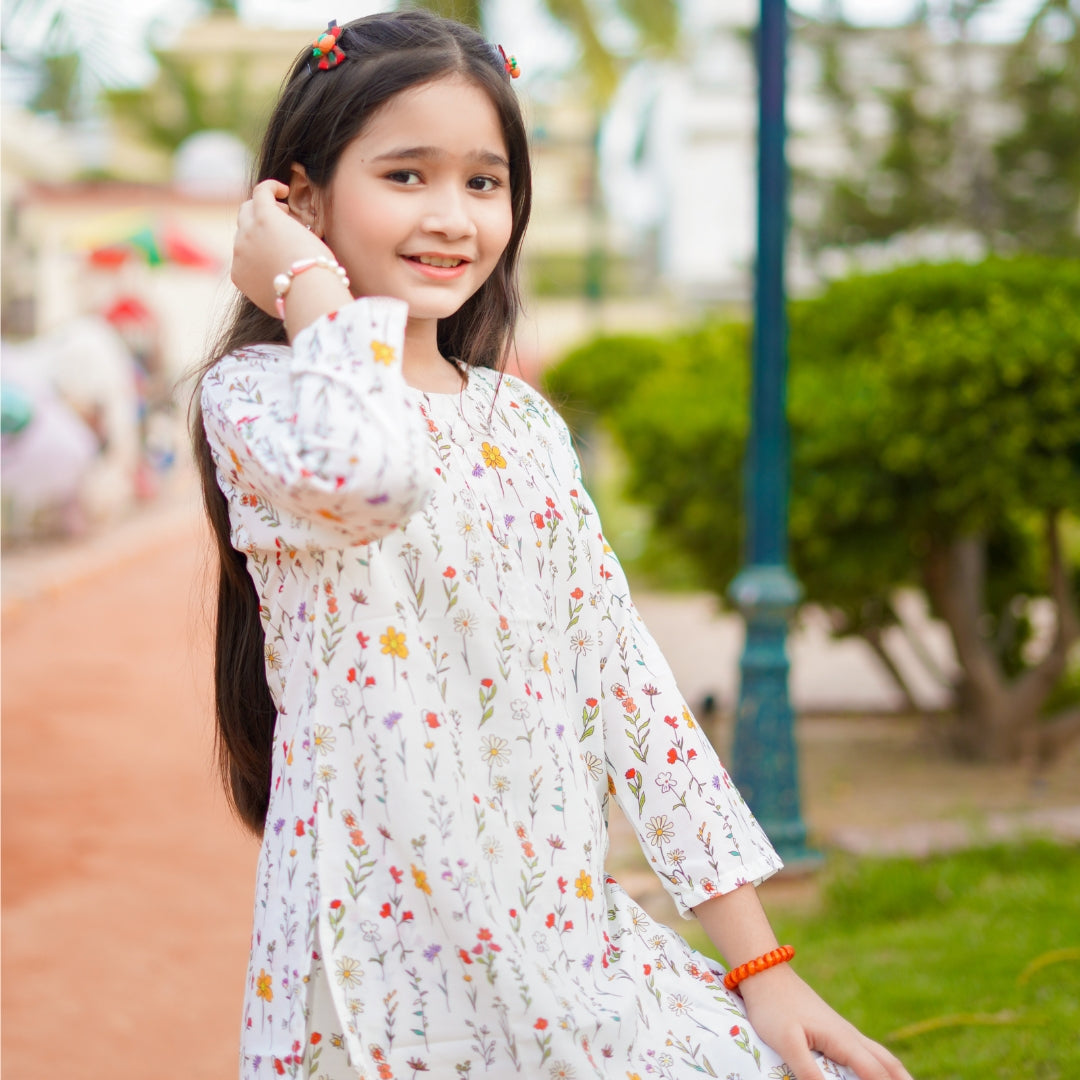 Figo - Elegant Off White Floral Co-Ord Set