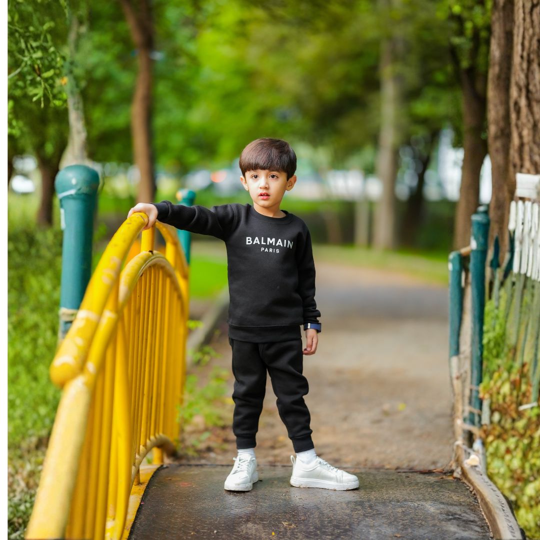 Figo - Black Paris Embossed Track Suit