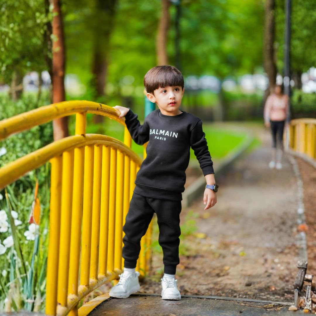Figo - Black Paris Embossed Track Suit