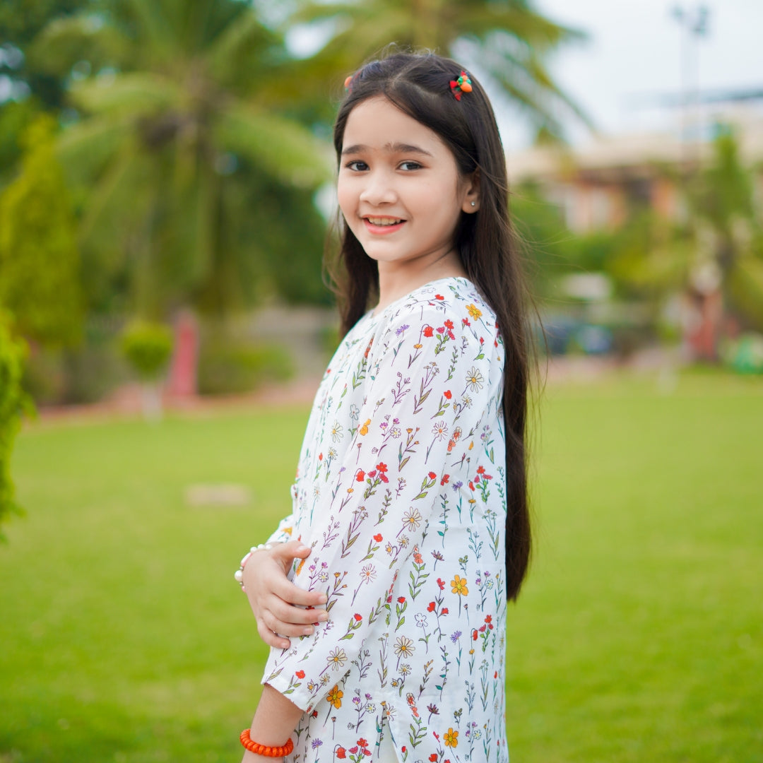 Figo - Elegant Off White Floral Co-Ord Set