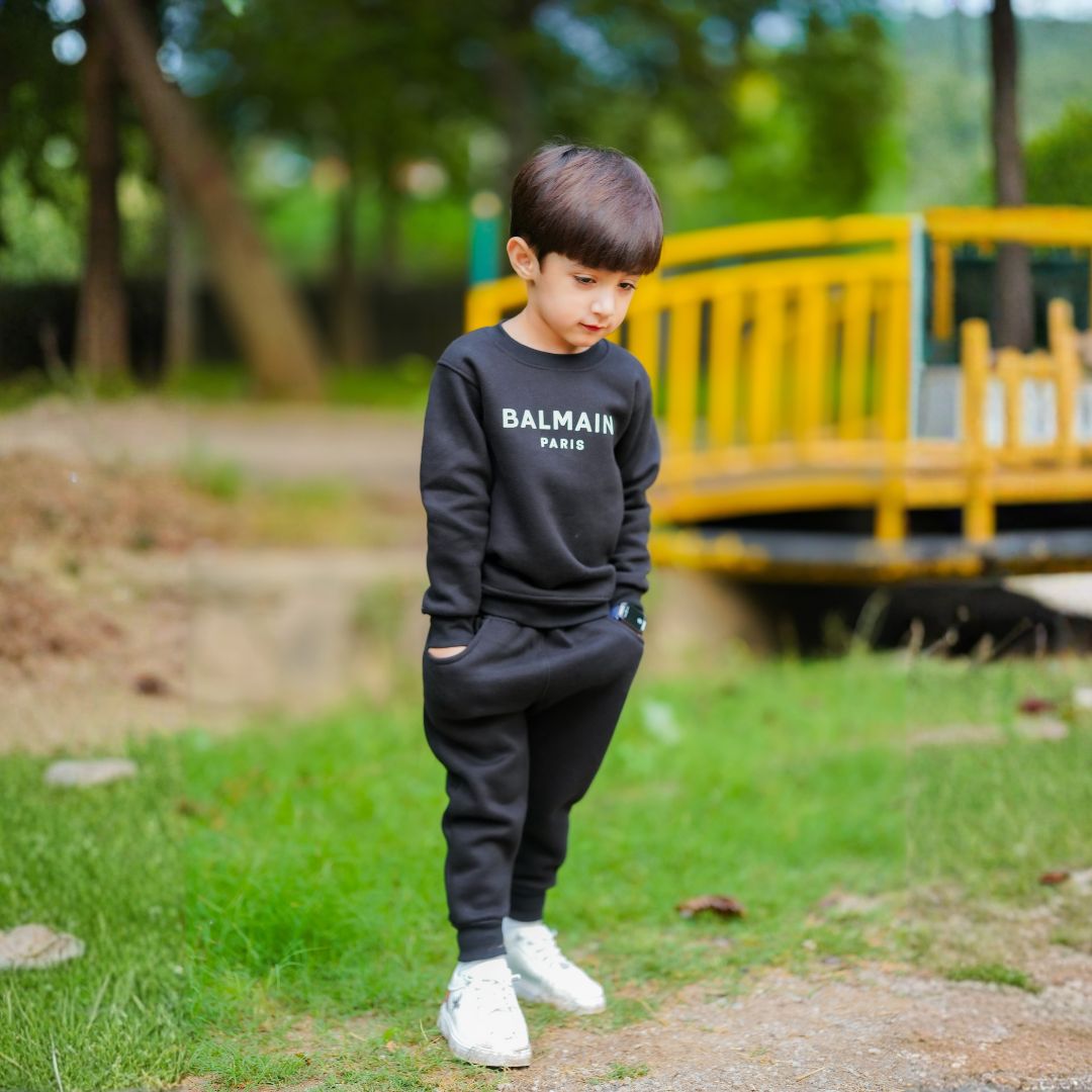 Figo - Black Paris Embossed Track Suit