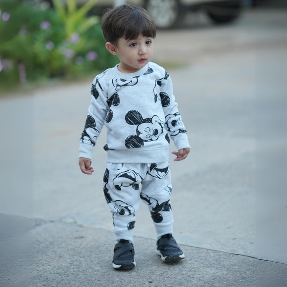 Figo - Heather Grey Mickey All Over Track Suit