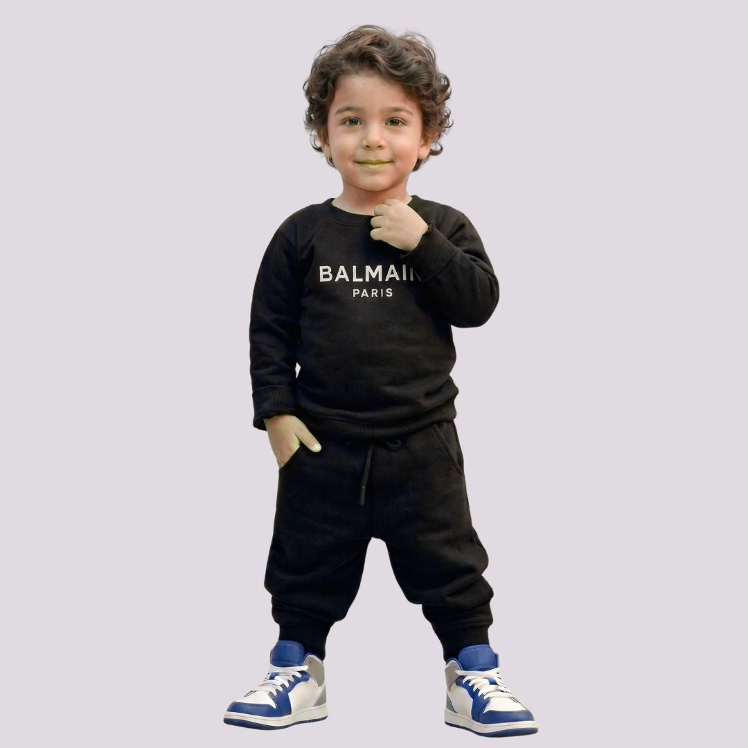 Figo - Black Paris Embossed Track Suit