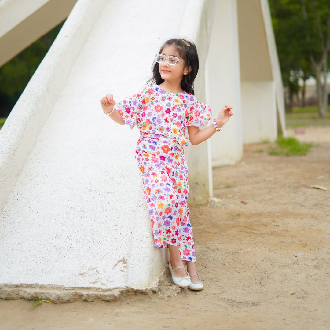 Figo - Off White Playful Jumpsuit (Swiss Fabric)