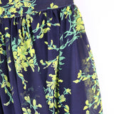 Figo - Navy Yellow Floral Skirt