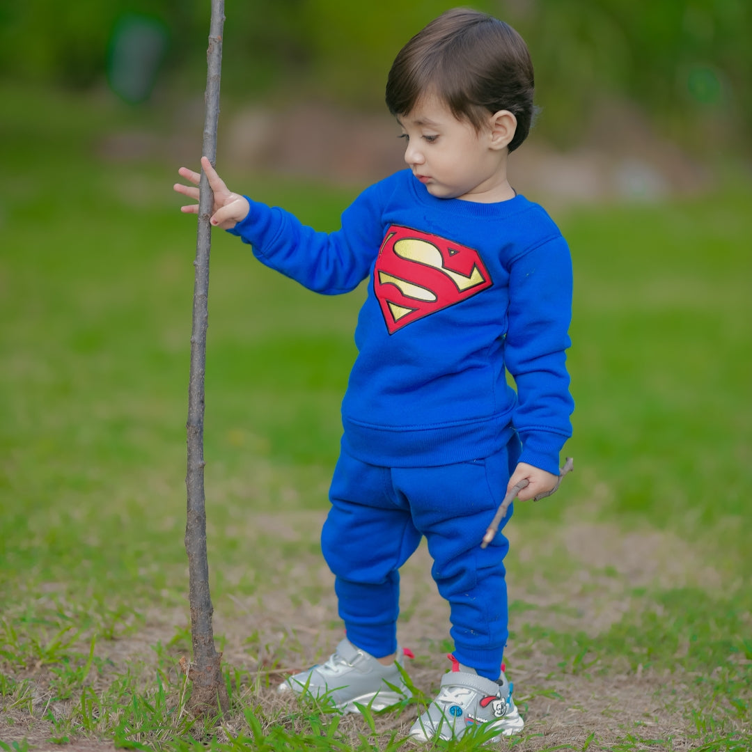 Figo - Royal Blue Superman Embroidered Track Suit