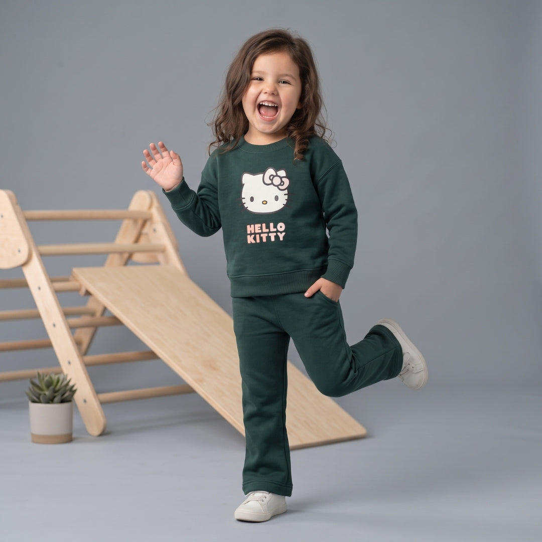 Figo - Bottle Green H Kitty Track Suit