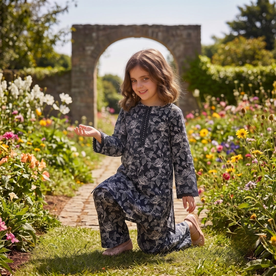 Figo - Black Orchid Co-Ord Set (Lawn)