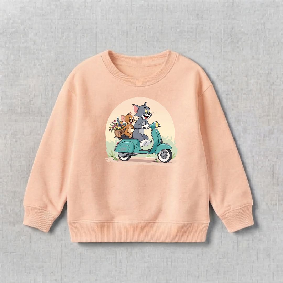 Tom & Jerry Sweat Shirt - Light Peach