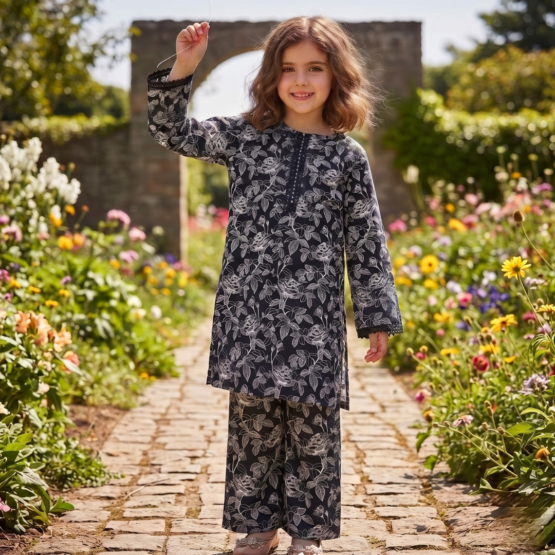 Figo - Black Orchid Co-Ord Set (Lawn)