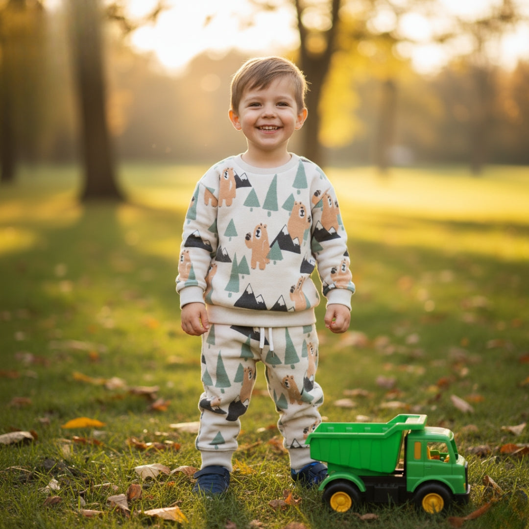 Figo - All Over Bear Printed Track Suit