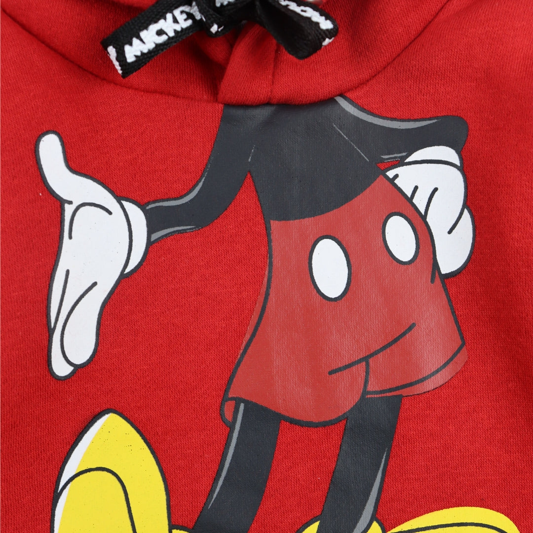 Figo - Red Mickey Mouse Hoodie With Side Pockets