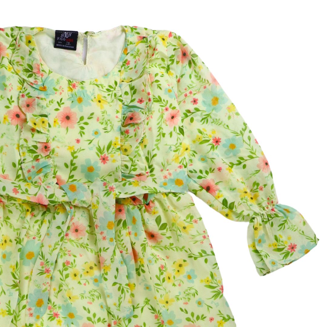 Figo - Lime Green Floral Tunic Maxi