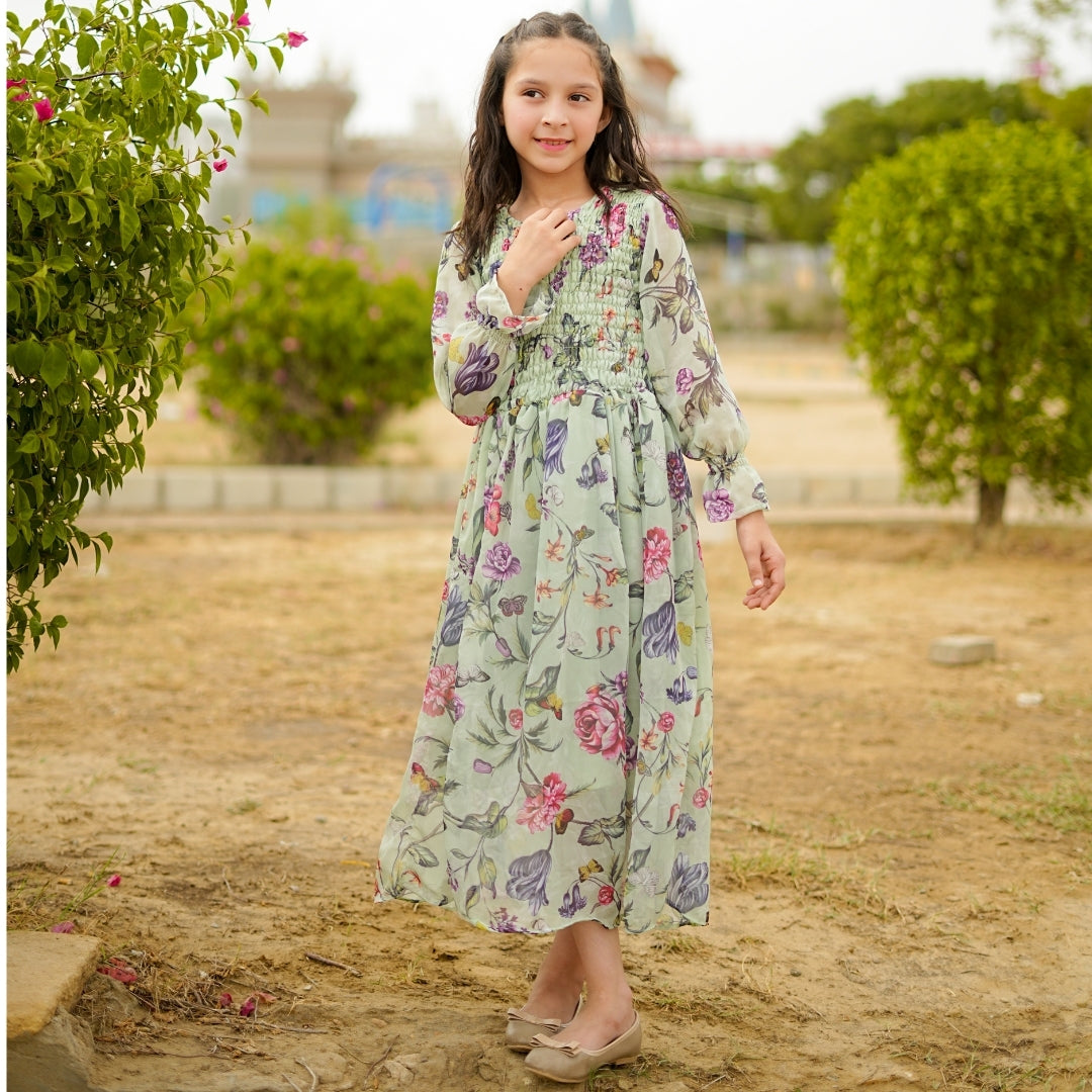 Figo - Elegant Green Smokey Maxi