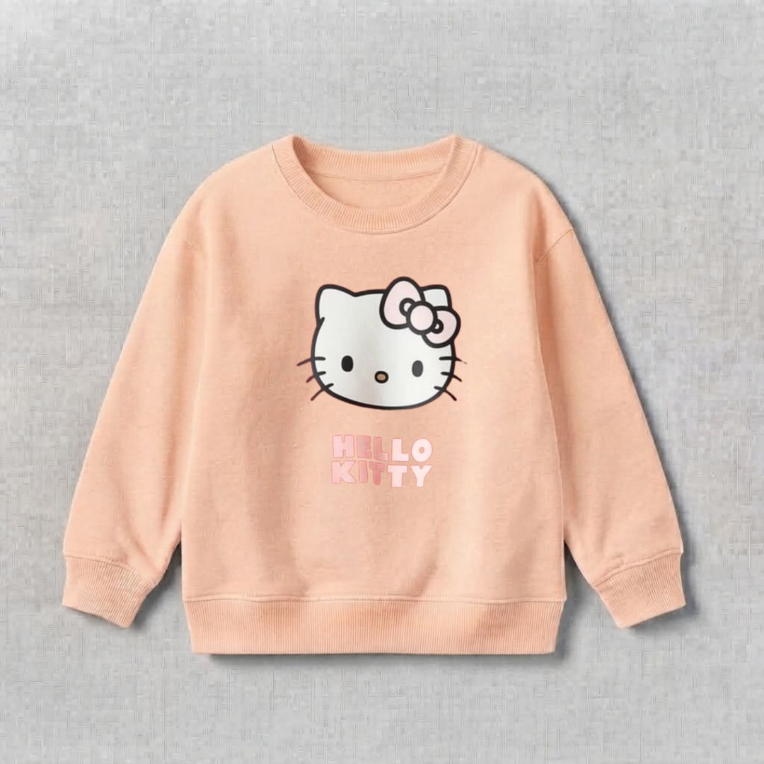 H Kitty Sweat Shirt - Light Peach