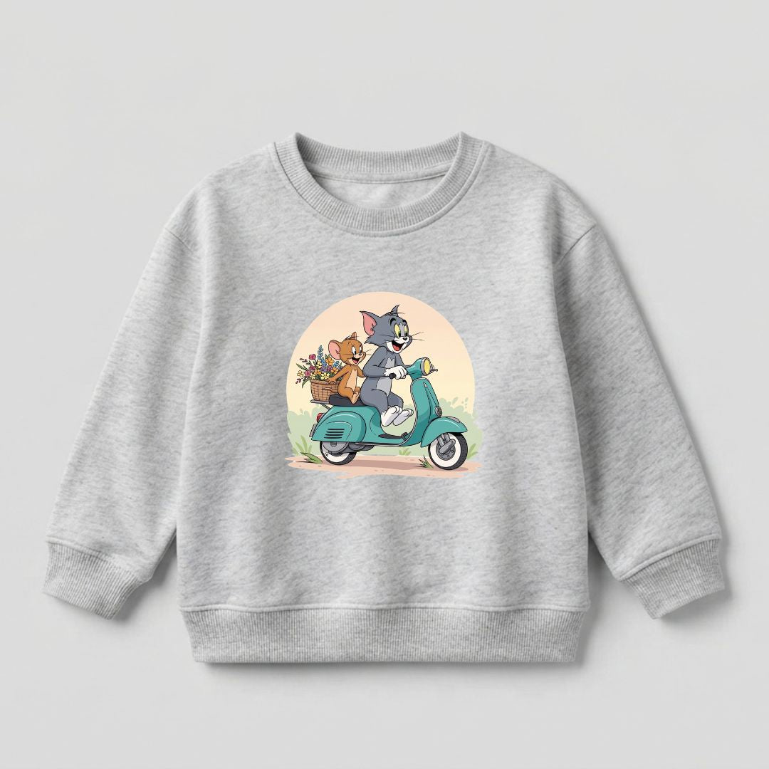 Tom & Jerry Sweat Shirt - Heather Grey