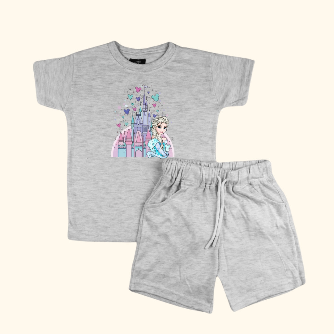 Figo -  Heather Grey Frozen T-Shirt/Short Set