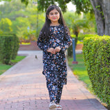 Figo - Black Floral Co-Ord Set (Swiss Lawn)