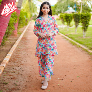 Figo - Fruity Floral Print Co-Ord Set (Swiss Fabric)