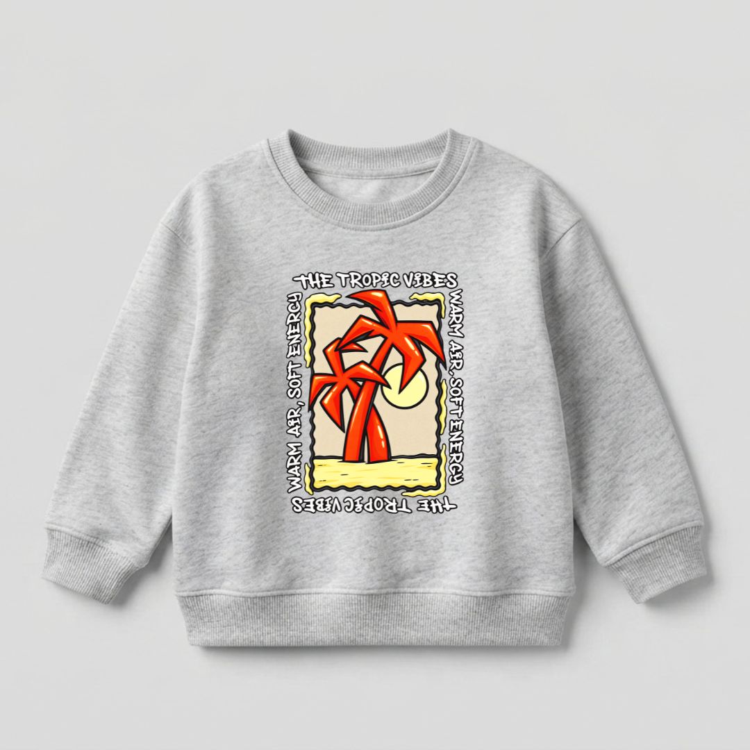 Tropic Vibes Sweat Shirt - Heather Grey