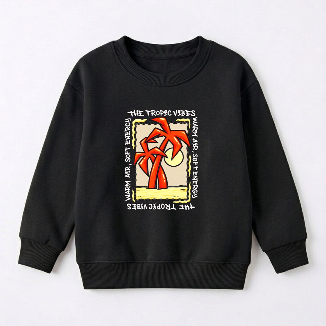 Tropic Vibes Sweat Shirt - Black