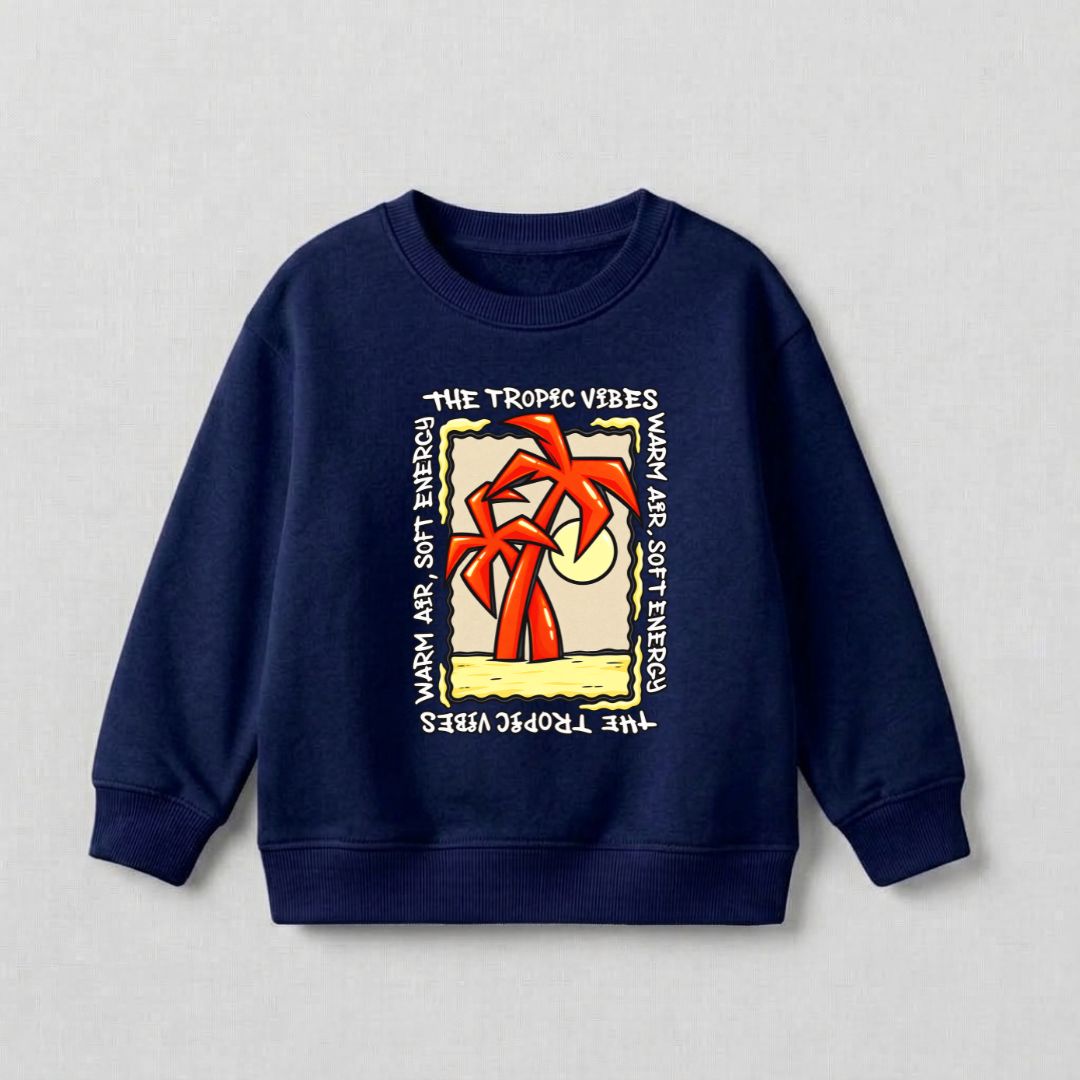 Tropic Vibes Sweat Shirt - Navy Blue