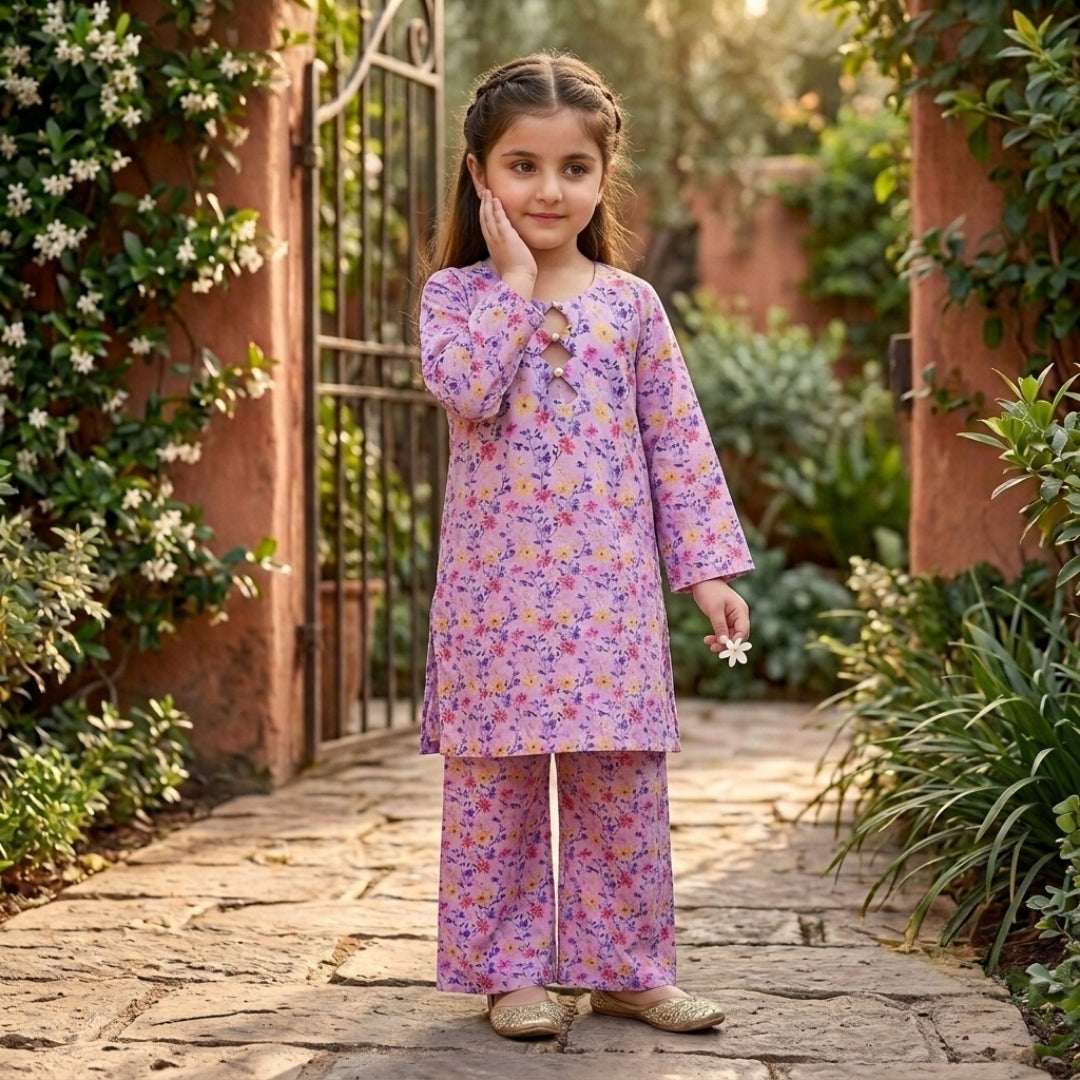 Figo - Lilac Blossom Co-Ord Set (Lawn)